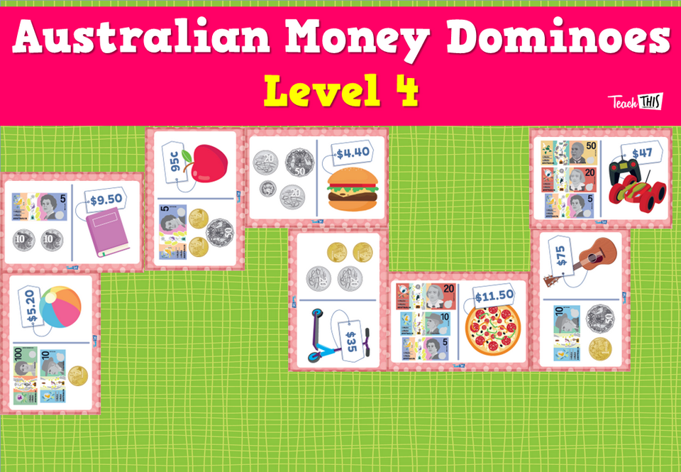 Australian Money Dominoes Level 4