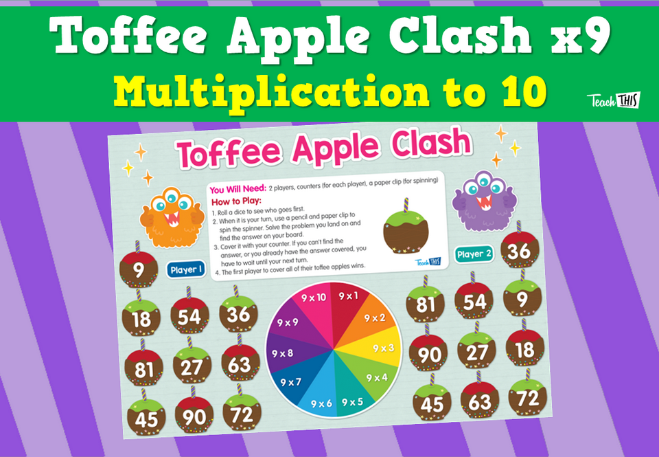 Toffee Apple Clash x9 - Multiplication to 10