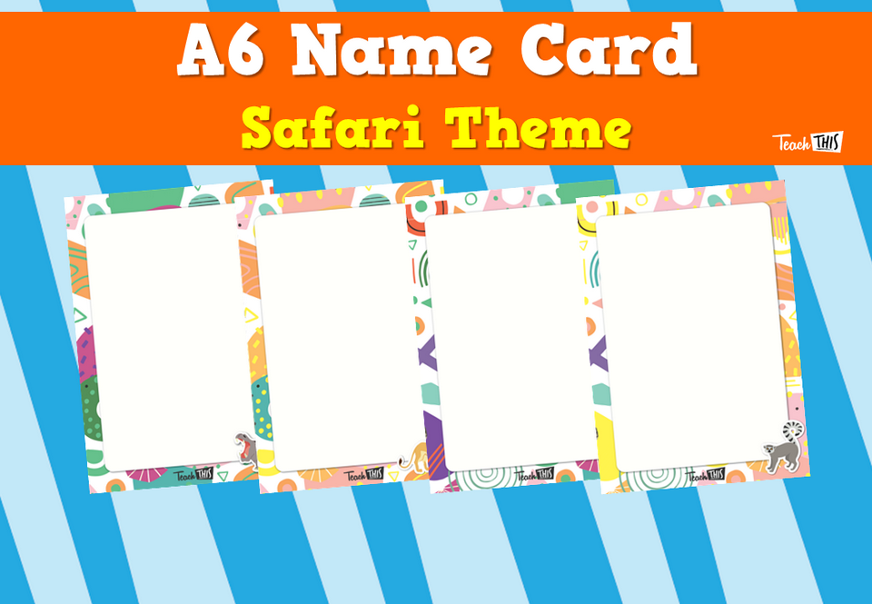 A6 Name Card - Safari Theme