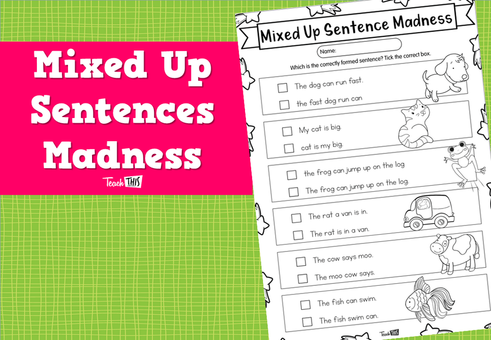 Mixed Up Sentences Madness