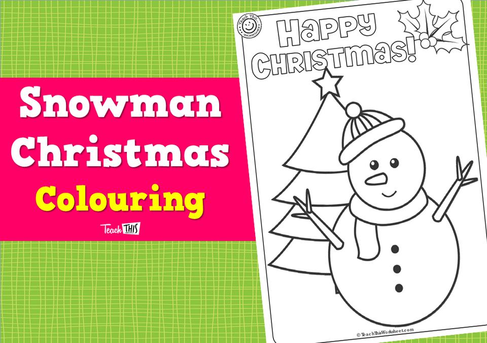 Snowman Christmas Colouring