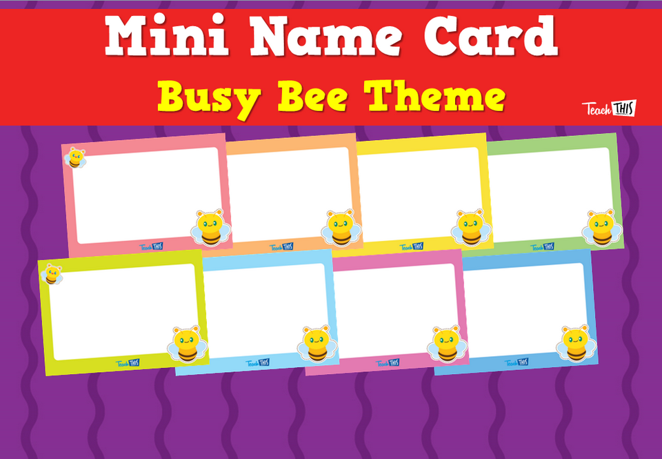 Mini Name Card - Busy Bee Theme