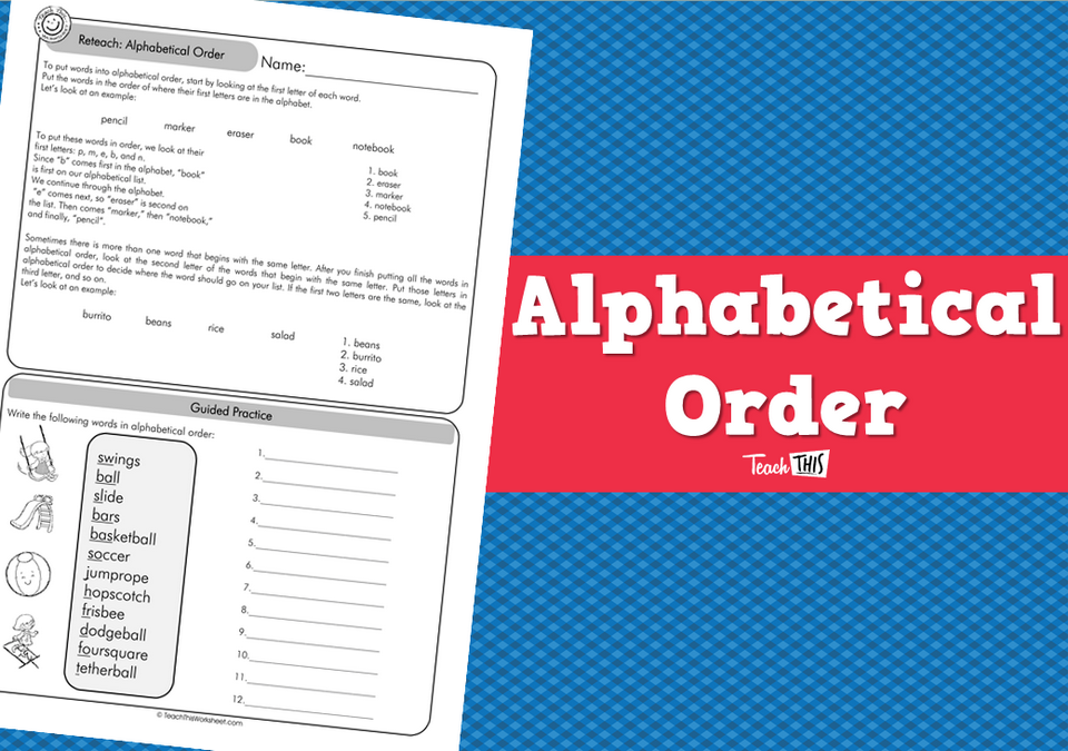 Alphabetical Order (answers incl) 4pg