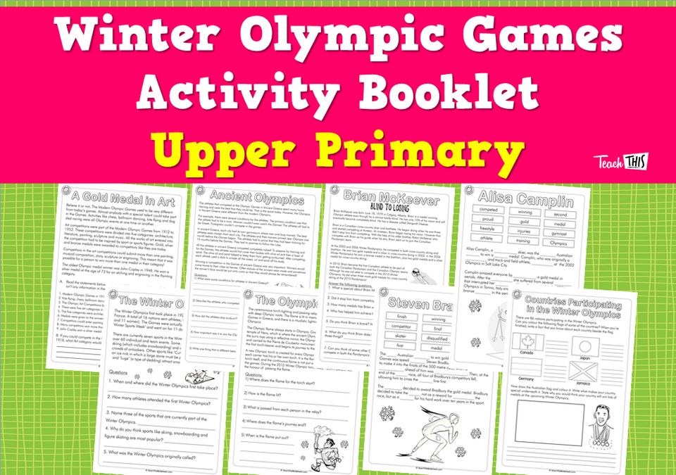 Winter Olympic Games Activity Booklet - Upper Primary (21 pg)