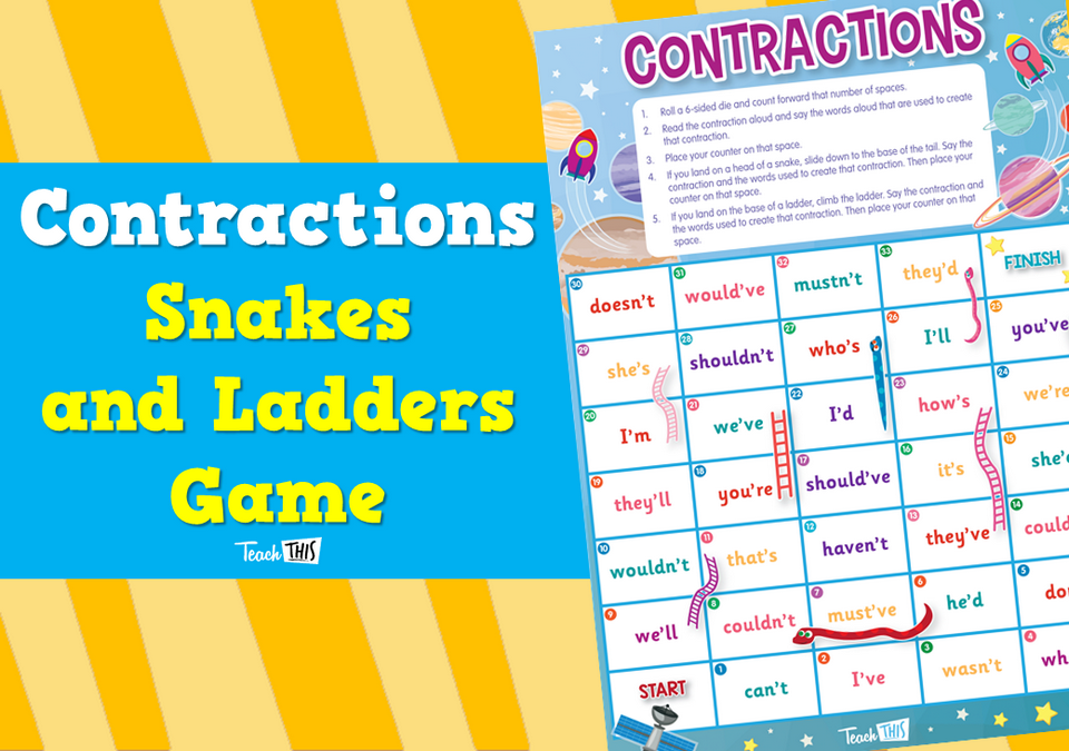 Contractions - Snakes and Ladders Game