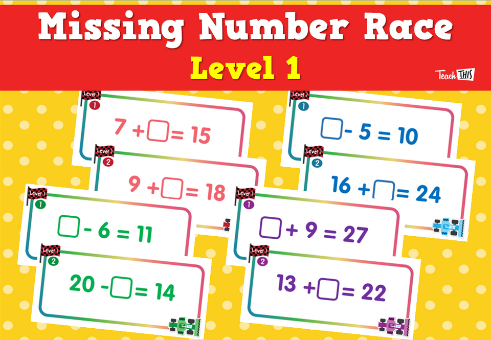 Missing Number Race- Level 1