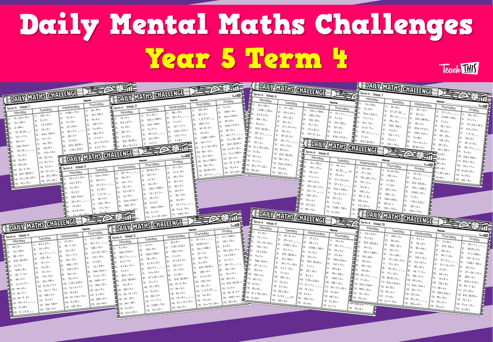 Daily Mental Maths Challenges - Year 5 Term 4