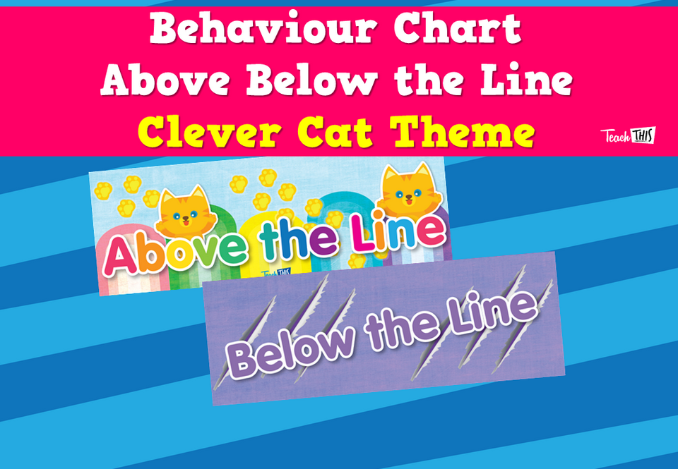 Behaviour Chart - Above Below the Line - Clever Cat Theme