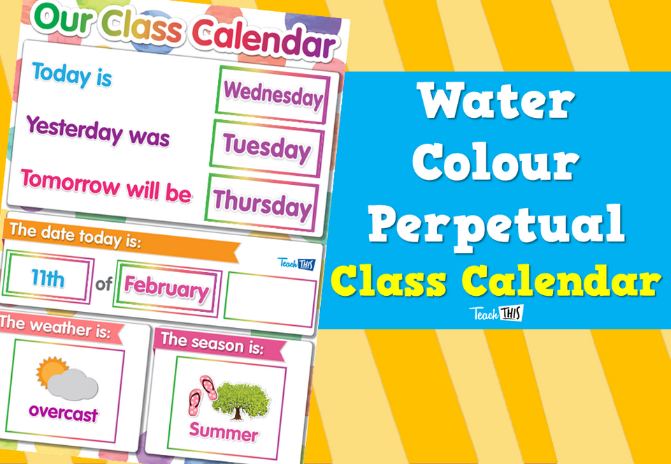 Water Colour Perpetual Class Calendar