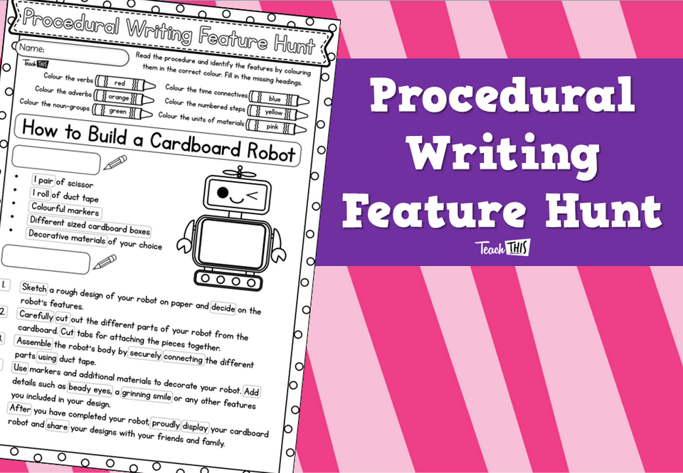 Procedural Writing Feature Hunt
