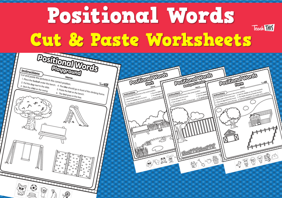 Positional Words - Cut & Paste Worksheets