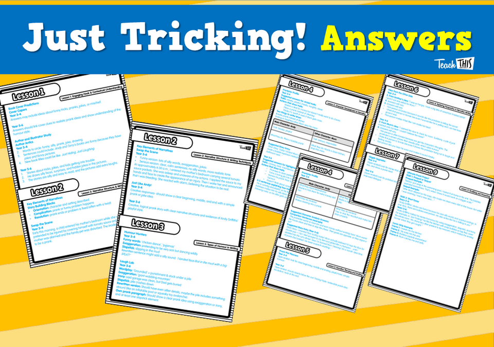Just Tricking! Answers