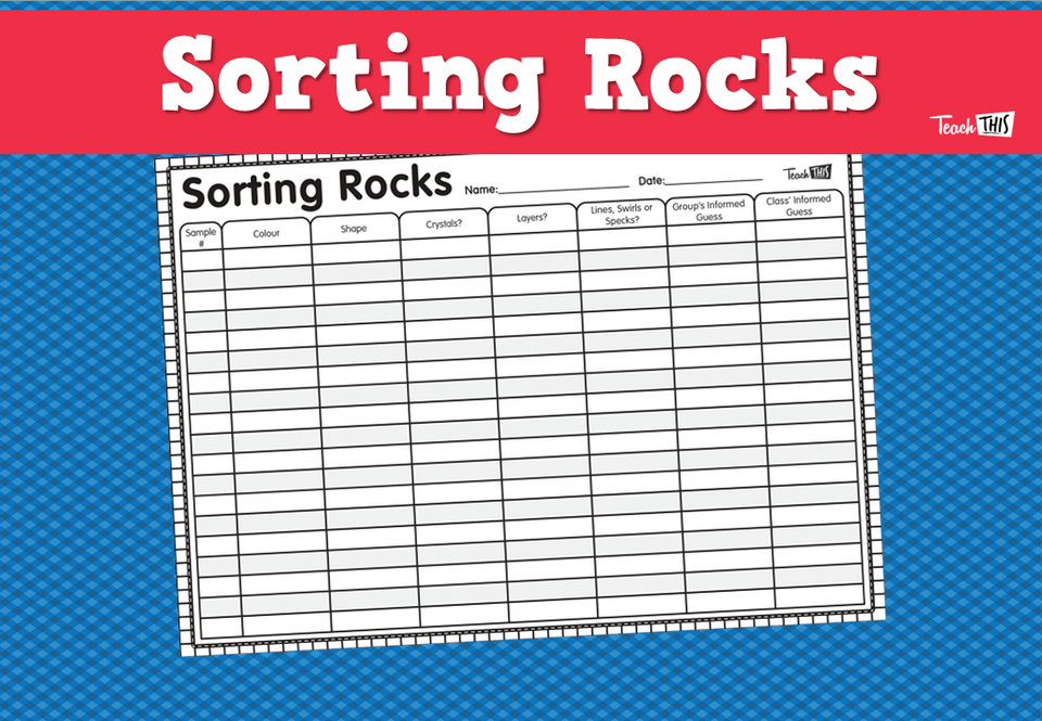 Sorting Rocks - Worksheet