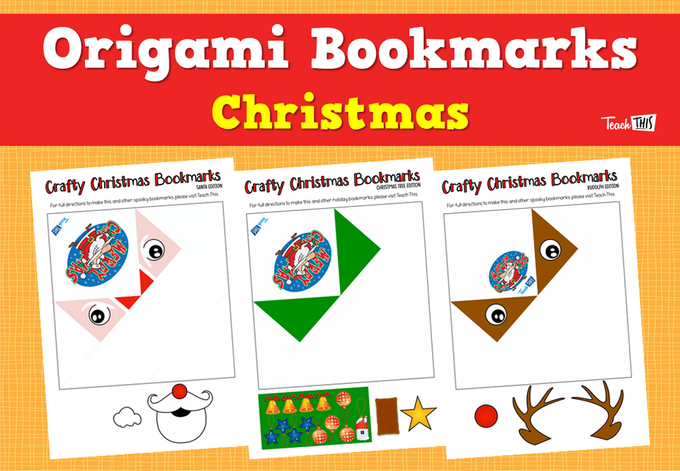 Origami Bookmarks - Christmas