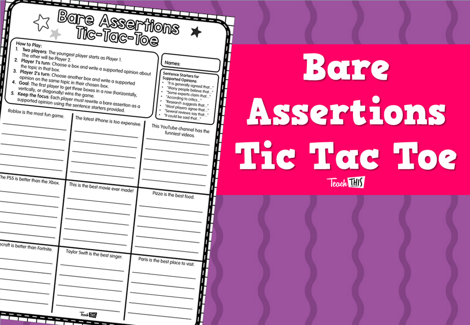 Bare Assertions Tic Tac Toe