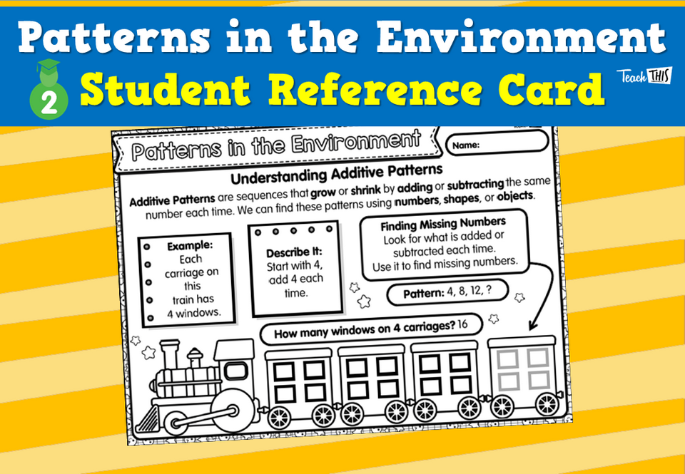 Patterns in the Environment - Student Reference Card