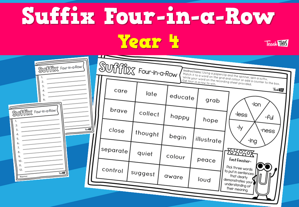 Suffix- Four-in-a-Row- Year 4