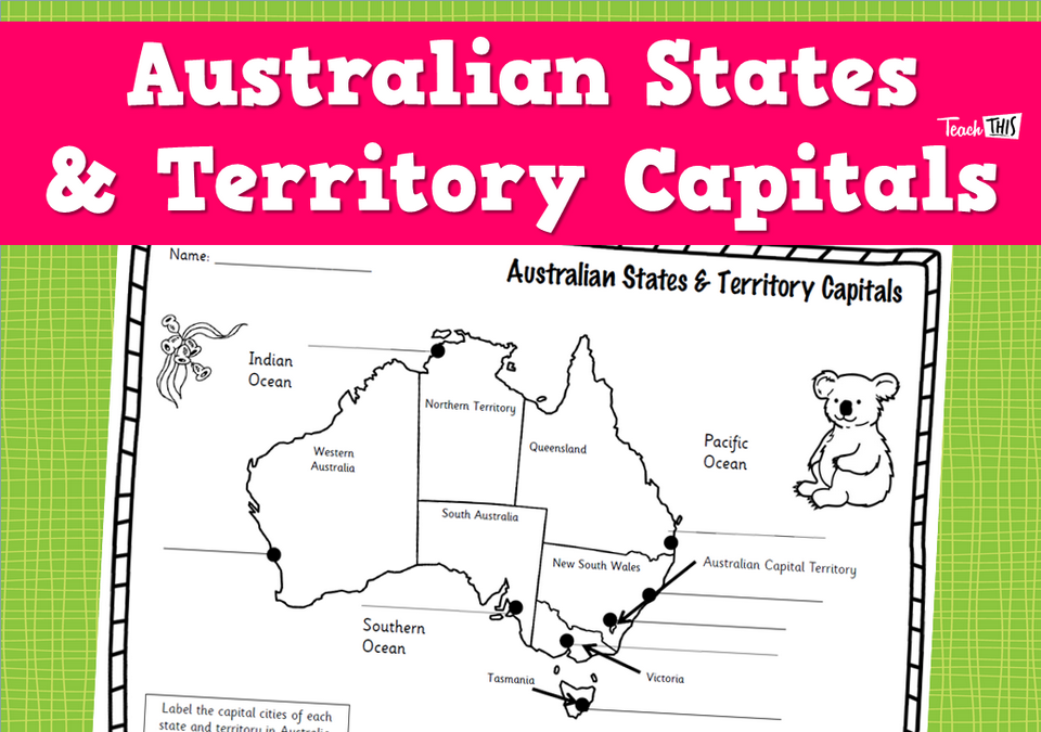 Australian States & Territory Capitals - Worksheet