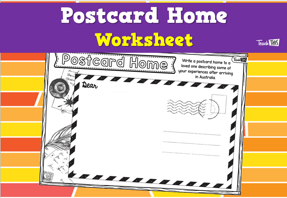 Postcard Home Worksheet