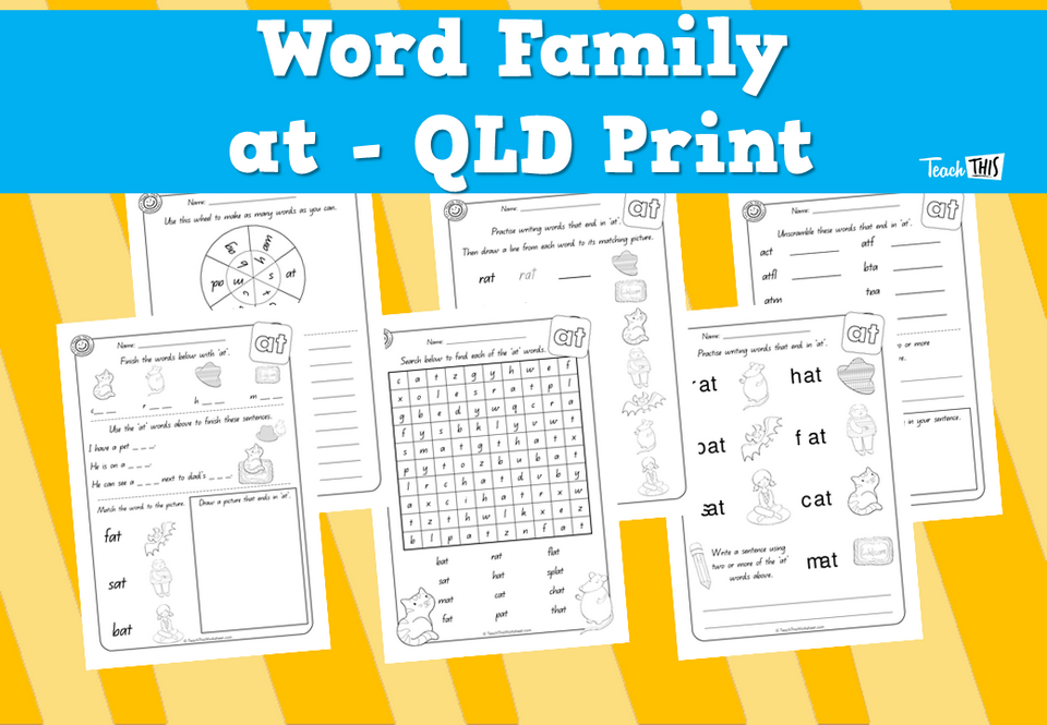 Word Family - at - QLD Print