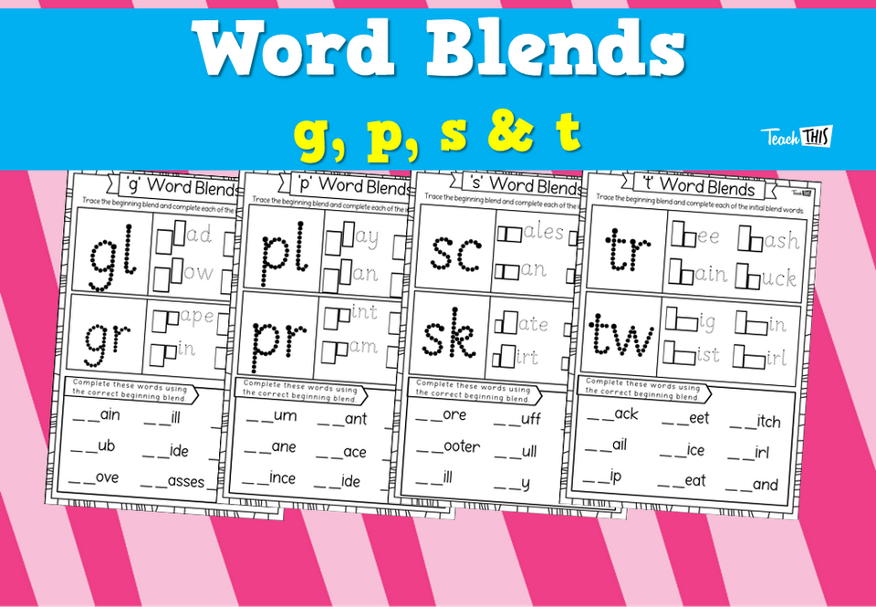 Word Blends - g, p, s & t