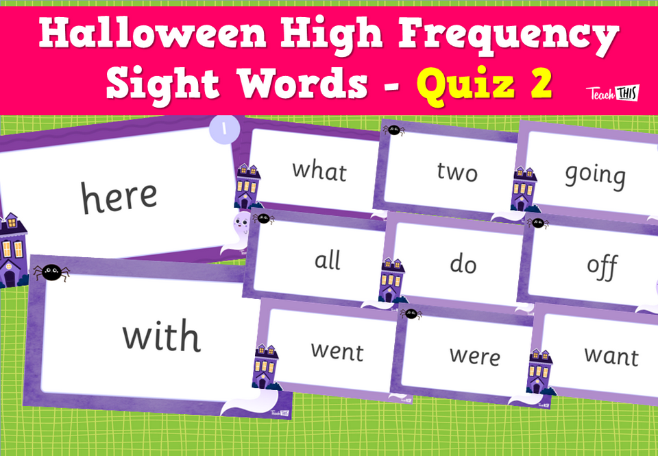 Halloween High Frequency Sight Words - Quiz 2