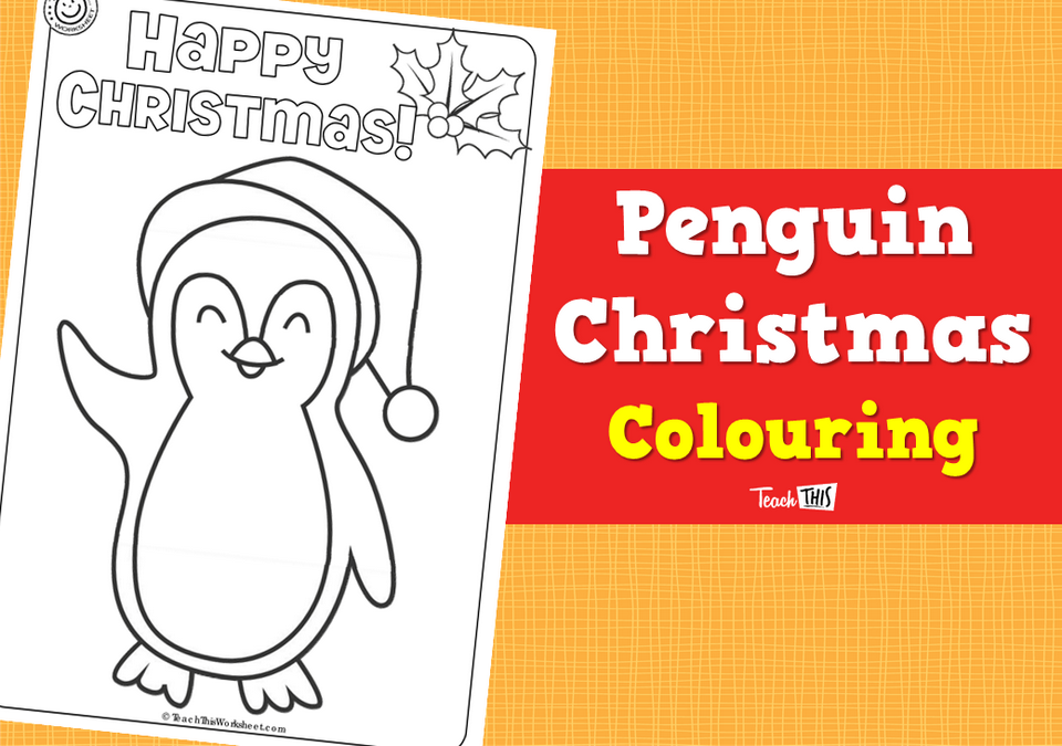 Penguin Christmas Colouring