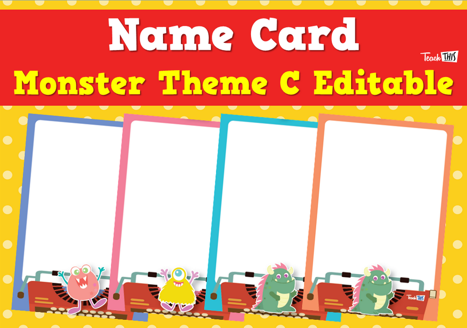 Name Card - Monster Theme C Editable