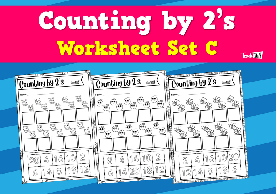 Counting by 2's - Worksheet Set C