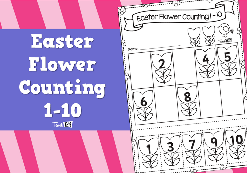 Easter Flower Counting 1-10