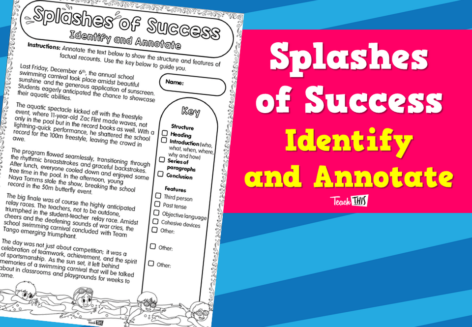 Splashes of Success- Identify and Annotate