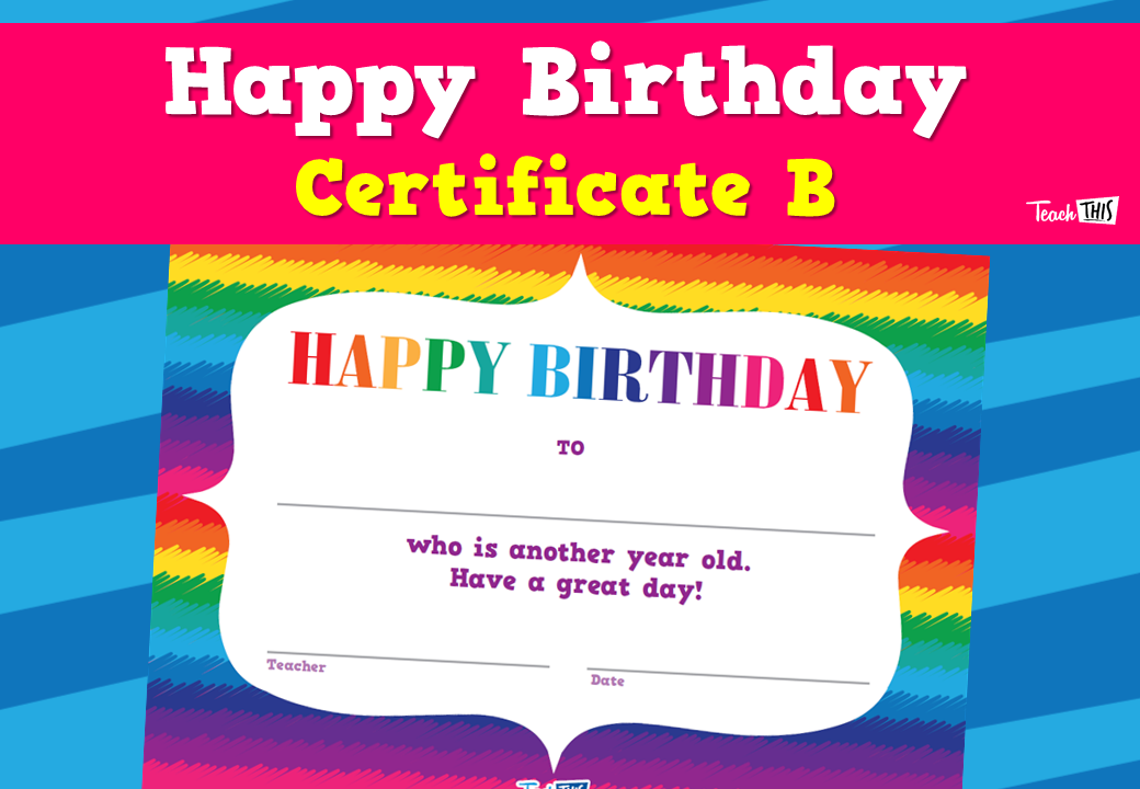 Happy Birthday Certificate B