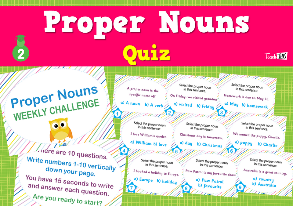 Proper Nouns - Quiz