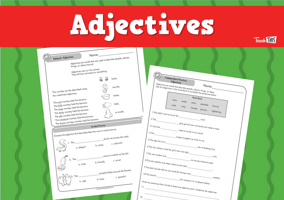 Adjectives (answers incl) 4pg