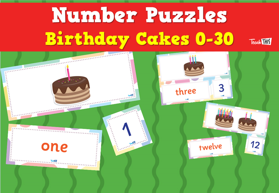 Number Puzzles - Birthday Cakes 0-30