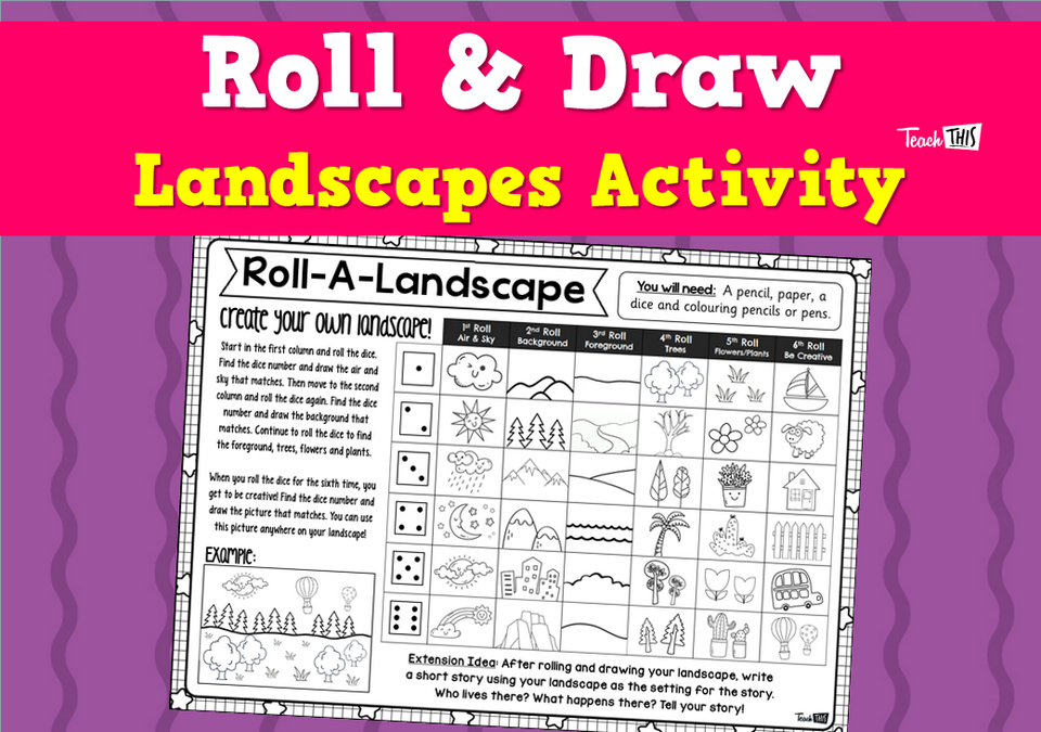 Roll & Draw - Landscape Activity