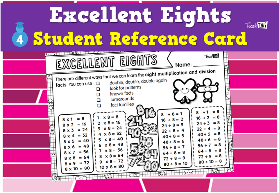 Excellent Eights - Student Reference Card
