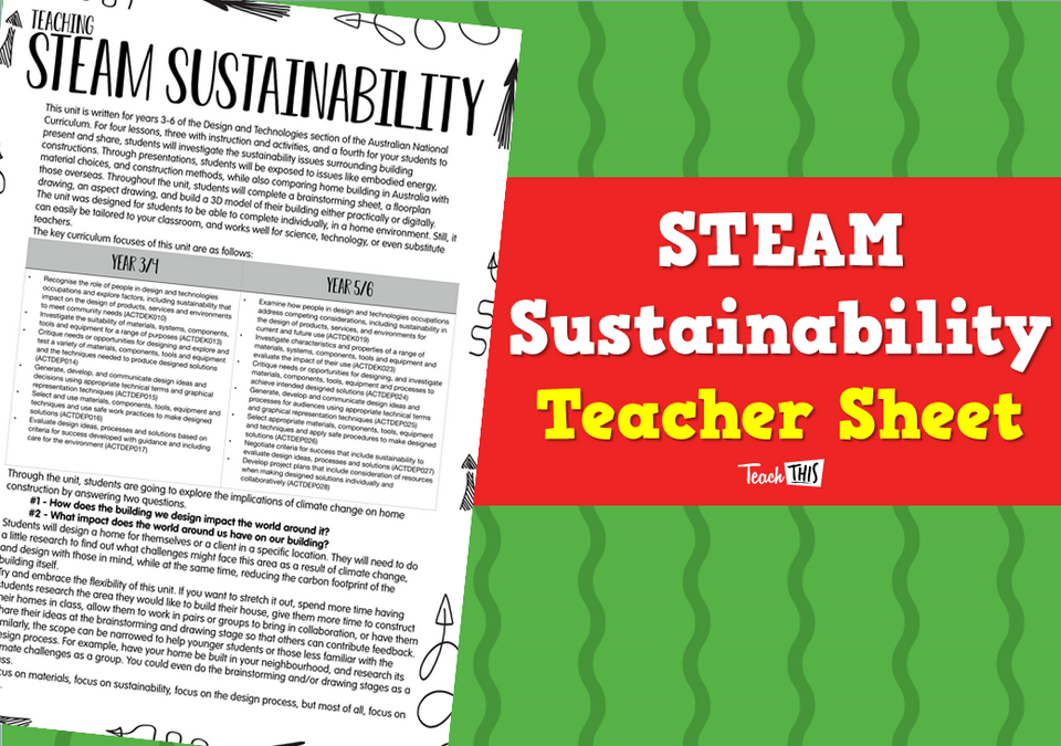 STEAM Sustainability - Teacher Sheet