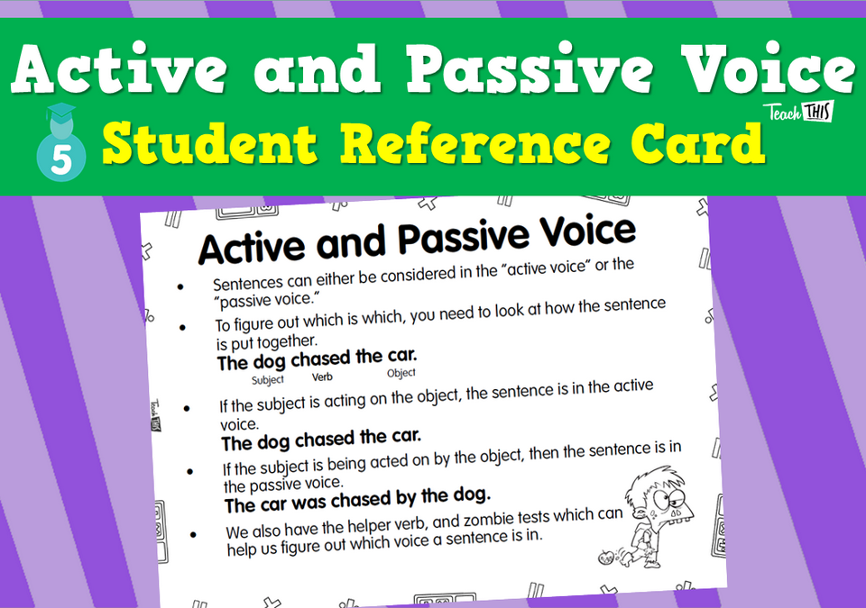 Active and Passive Voice - Student Reference Card