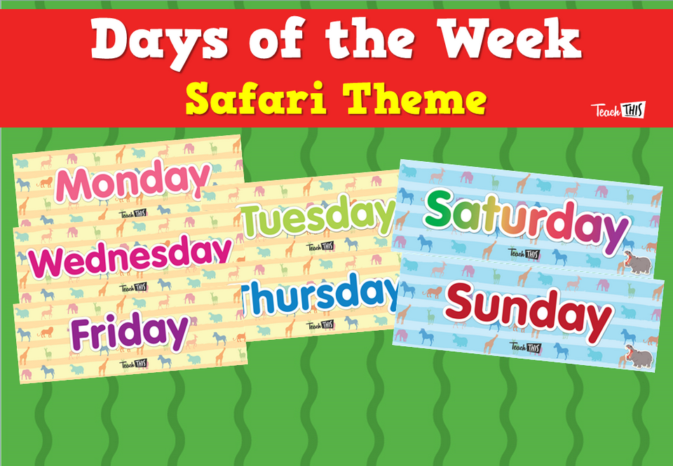 Days of the Week - Safari Theme