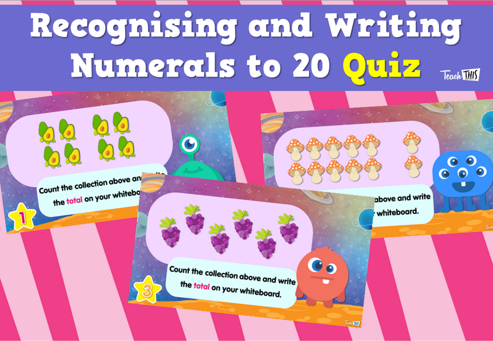 Recognising and Writing Numerals to 20 Quiz