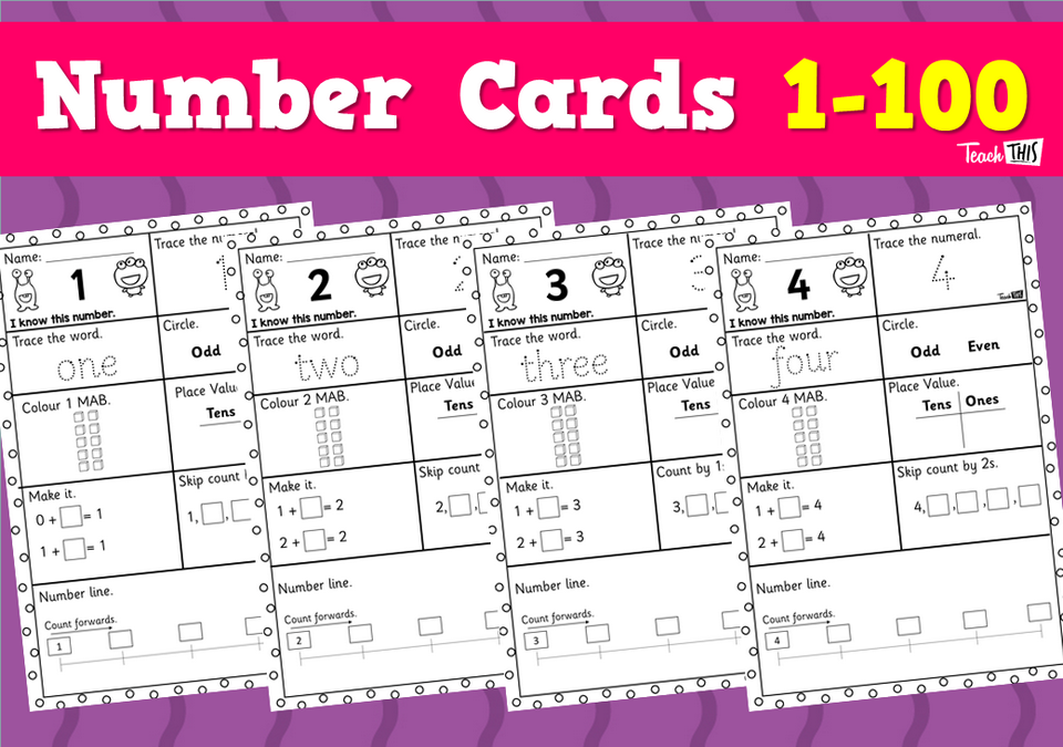 Number Cards 1-100