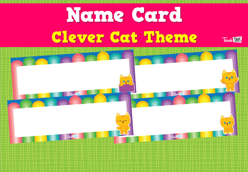 Name Card - Clever Cat Theme