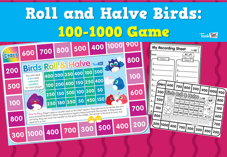 Roll and Halve Birds: 100-1000 Game