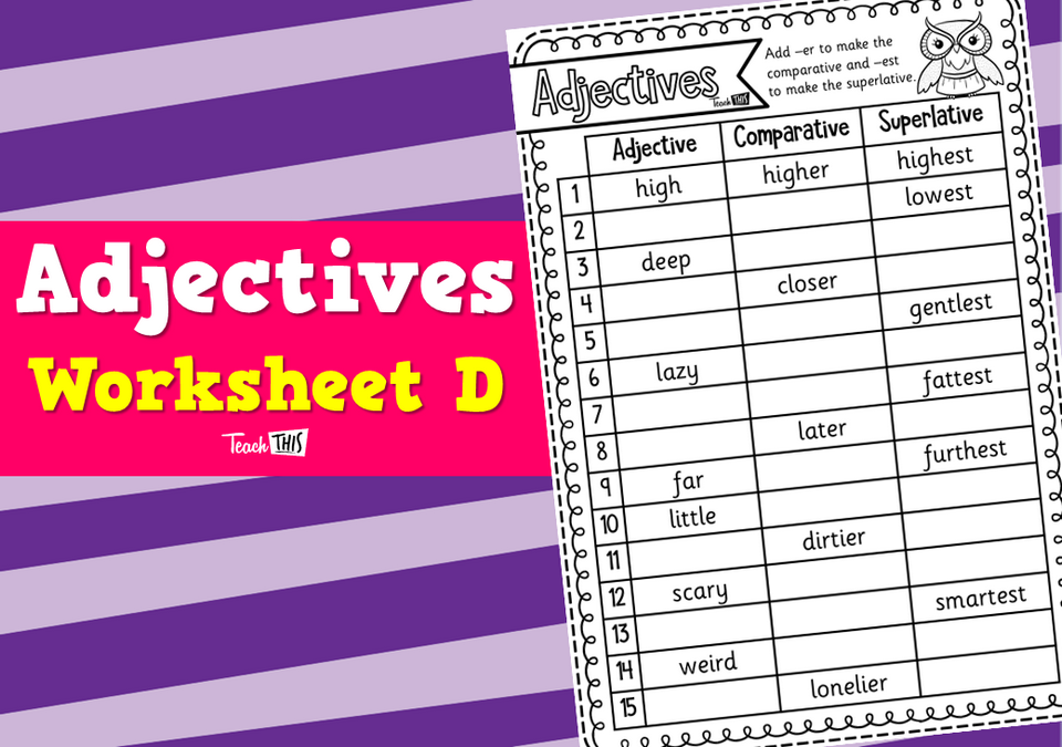 Adjectives - Worksheet D