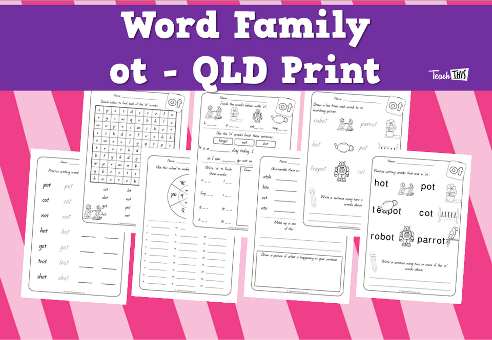 Word Family - ot - QLD Print
