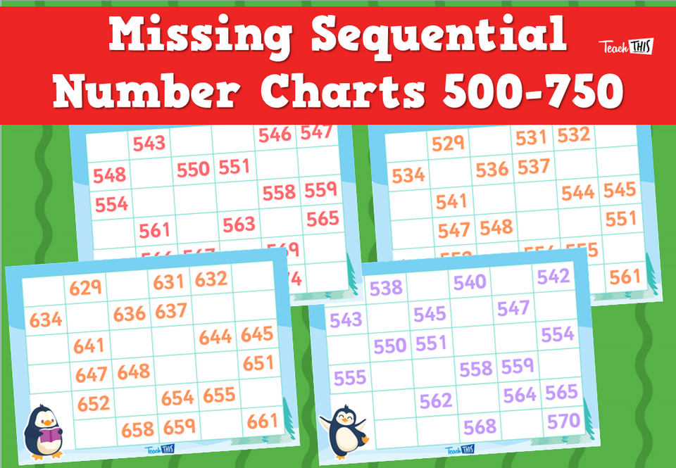 Missing Sequential Number Charts- 500-750
