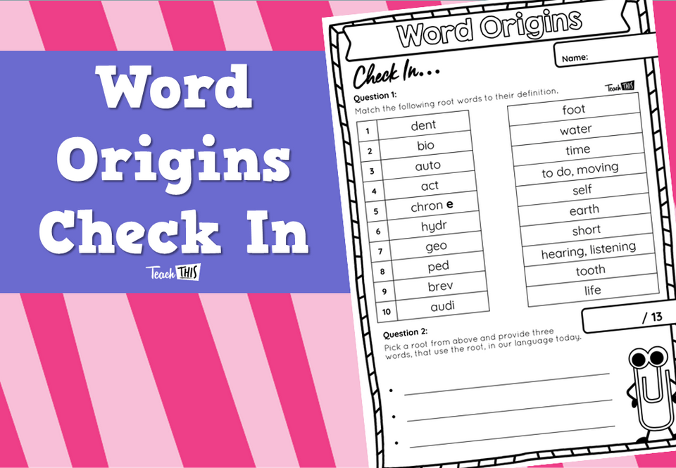Word Origins - Check In