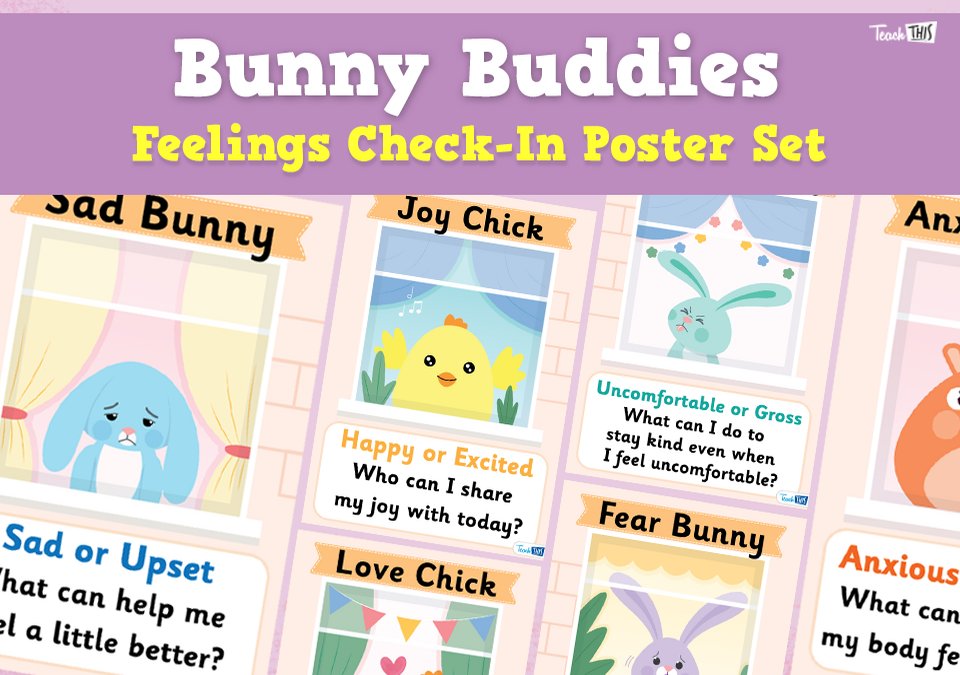 Buddy Bunnies - Feelings Check-In Posters
