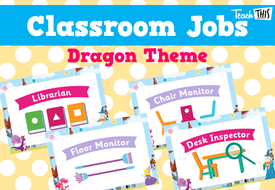 Classroom Jobs A5 - Dragons Theme